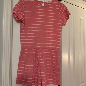 Striped shorts romper.